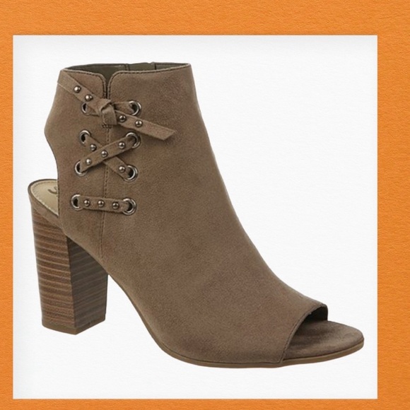 Circus by Sam Edelman Edna Taupe Peep Toe Bootie Shoes Size 9 - Picture 2 of 7